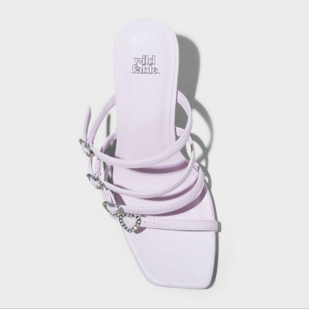 Wild Fable Women's NWT Lavender Purple Britt Mule 3in Heart Heels Size 8.5 - Picture 3 of 13